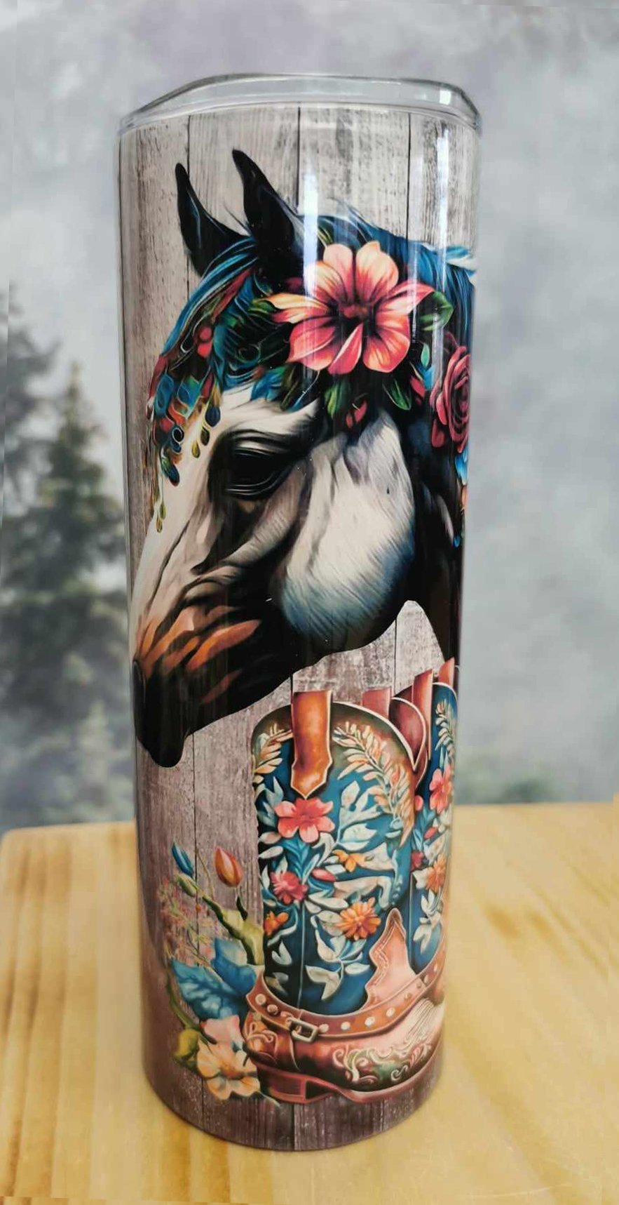 Gourde isotherme 20 Oz. - Cheval et bottes de cowboy